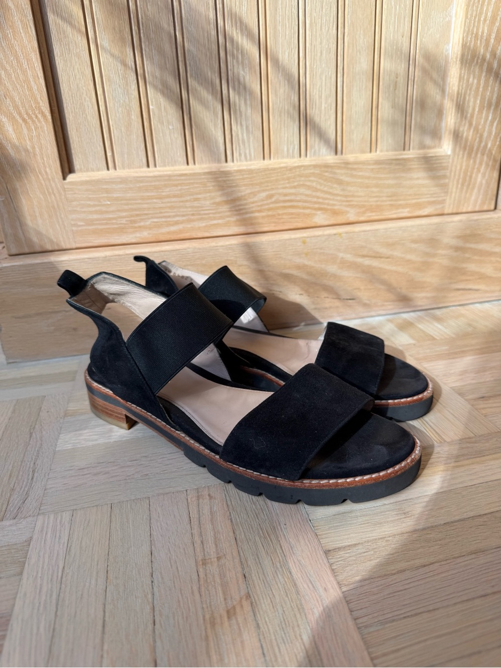 Stuart Weitzman Black Suede Sandals